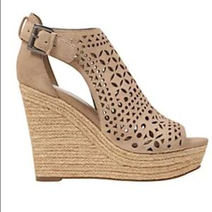 MARC FISHER Helda Cut-out Espadrille Wedges